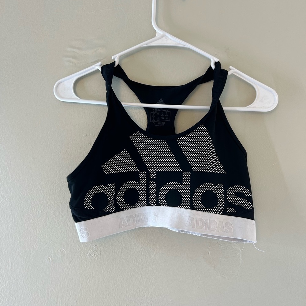 Adidas Black and White Sports Bra